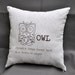 Brown Striped Pillow Cover, Owl Decorative Pillow Cover, Brown Owl Embroidery on Brown Striped Pillow, Pillow Case 18 x 18, Striped Cushion