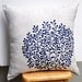 Coral Fan Throw Pillow Cover, Decorative Pillow Cover 18 x 18, Linen Pillow with Navy Blue Coral, Nautical Pillow Case, Blue Coral Cushion