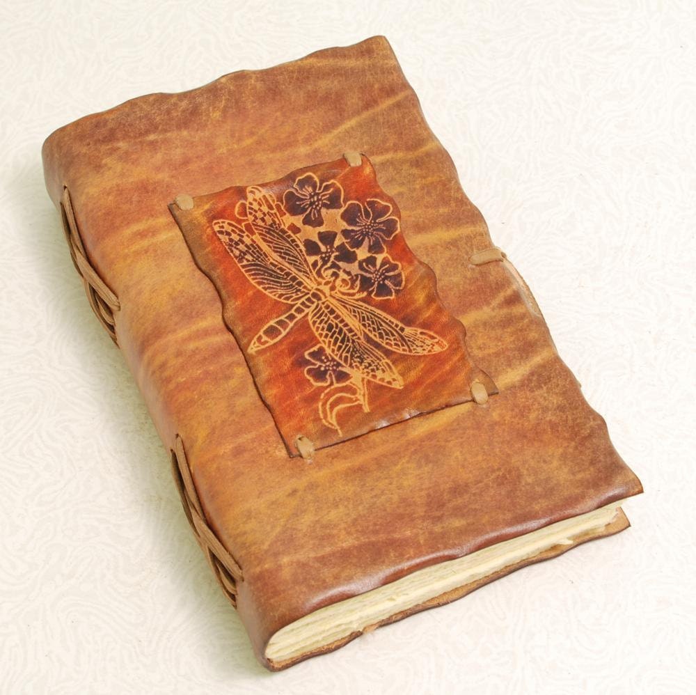 Brownish Dragonfly Leather Journal.