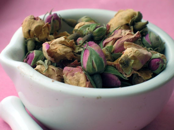 Pink Rose Buds, Dried 1 ounce, free shipping when ordered with another item