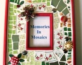 Red Mosaic Photo Frame, Broken Dish Frame
