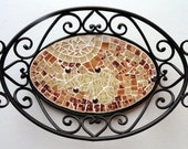 Mosaic Metal Basket Broken Dish Mosaic, Mosaic Centerpiece, Mosaics, Home Decor