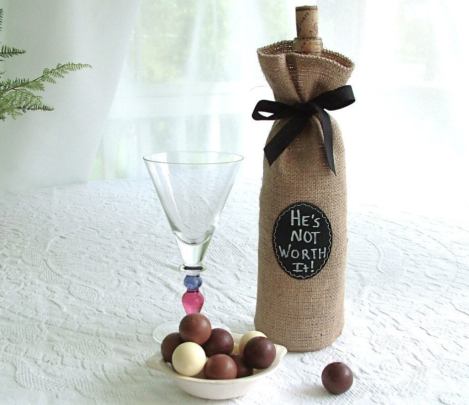Burlap gift bag to personalize over and over again