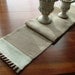 Jute Burlap Skinny Table Runner with tonal accent and pleated trim - 9.5 X 60-inches