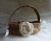 Burlap Flower Girl Basket for your Rustic Country Wedding
