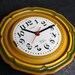 Retro green ceramic wall clock made in Germany - reserved for Kristy