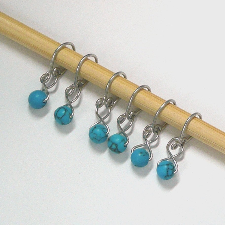 Turquoise Melody Ring Removable Stitch Markers