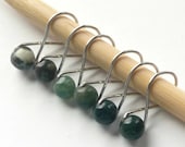 Moss Agate Infinity Ring Stitch Markers