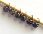 Genuine Amethyst Mobius ring stitch markers