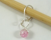 Pink Crackle Melody Ring Removable Stitch Markers