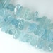 ICE BLUE AQUAMARINE Nugget beads side drilled tumbled nuggets - Fantastic Color So Clean - half strand