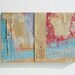 Periwinkle and Red Sketchbook - Recycled Materials - Painted Brown Paper Bag Cover - Stab Bound