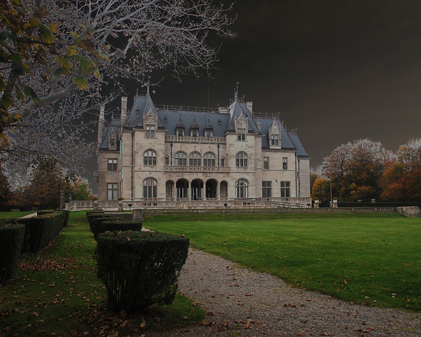 Ochre Court Mansion 8x10 Solarized Color Photograph Newport Rhode Island