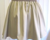 Tan and White Checked Rayon Blend Circle Skirt