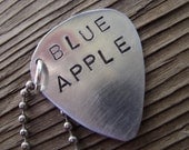 Necklace Guitar Pick Aluminum Hand stamped Custom Gift