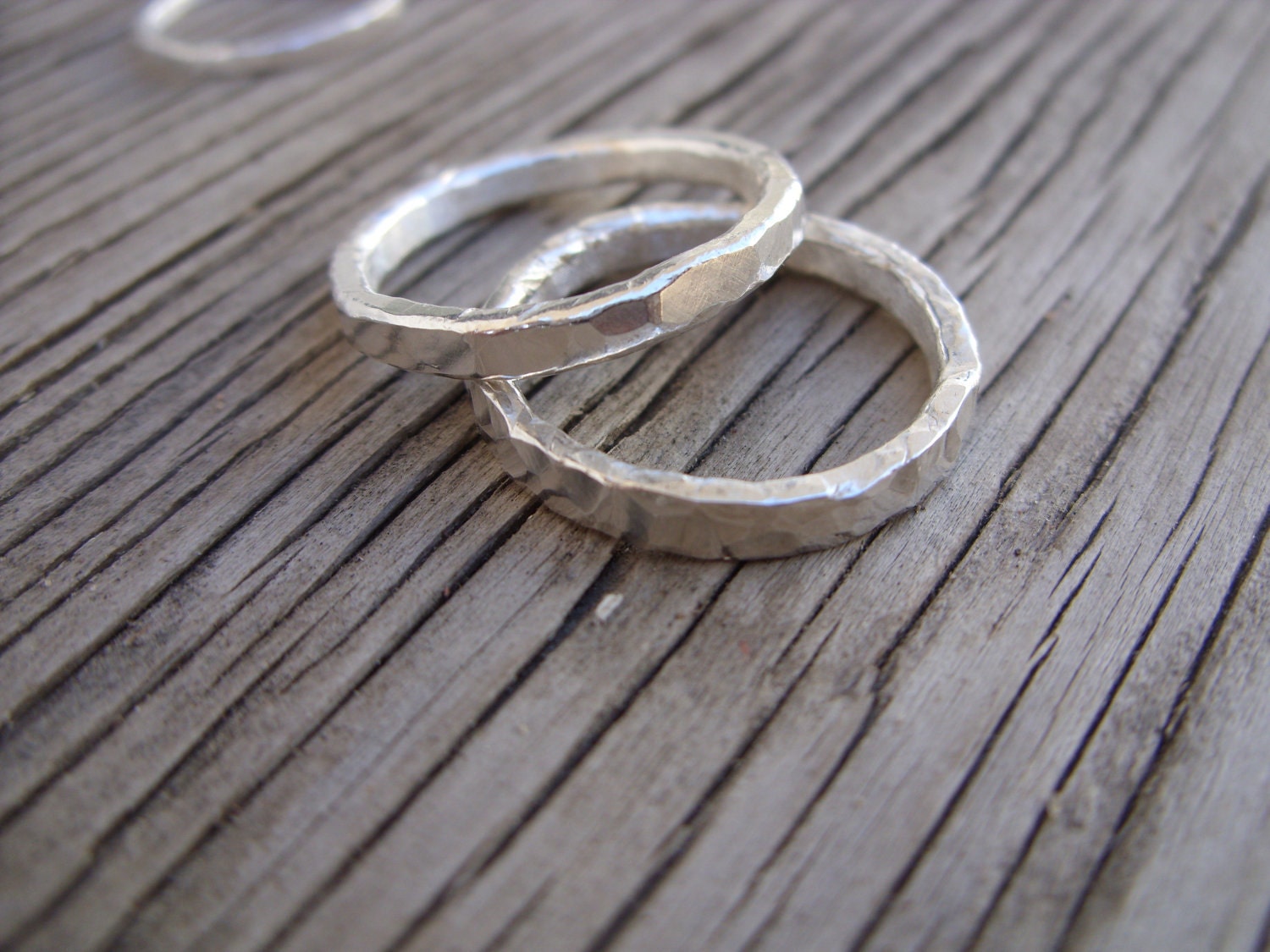 ONE fine silver stacking ring- hand stamped -hand made to order- custom moms jewelry stacker ring