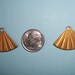 6 pcs., Older Vintage Fan Dangle, Brass Stampings