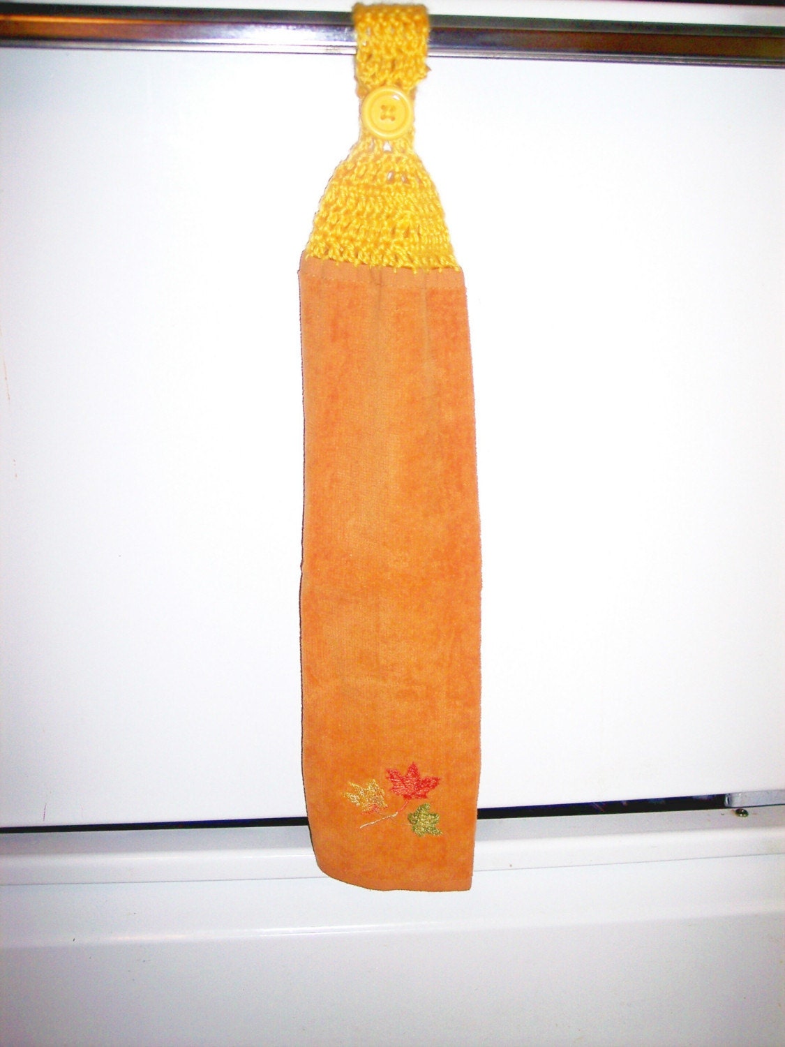 Fall Harvest or Thanksgiving Crochet Top Full Fingertip Embroidered Towel 2