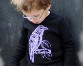 Raven Toddler Tee-  Long Sleeved (Black & Purple)