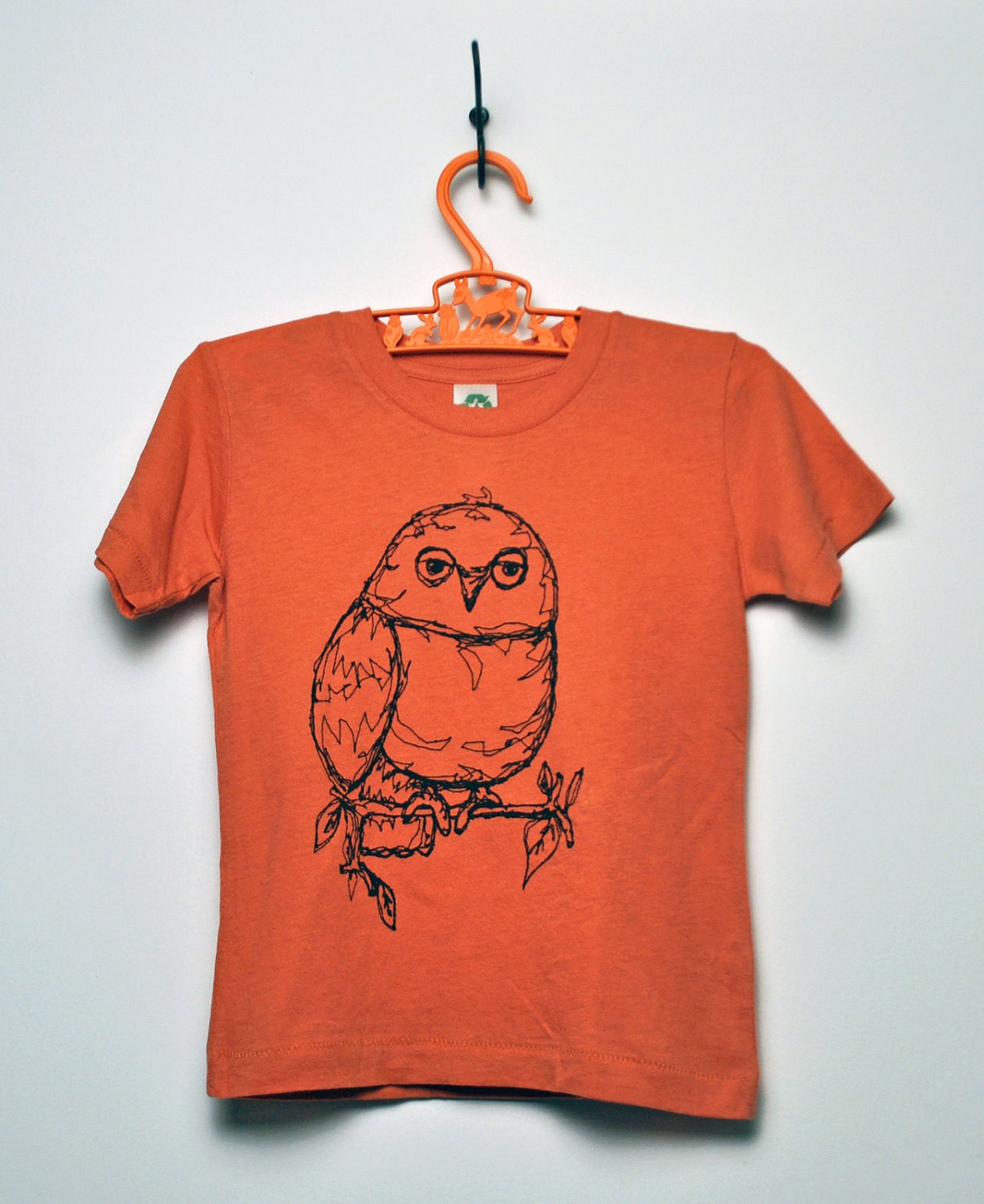 Organic Owl Toddler Tee-Pumpkin 4T