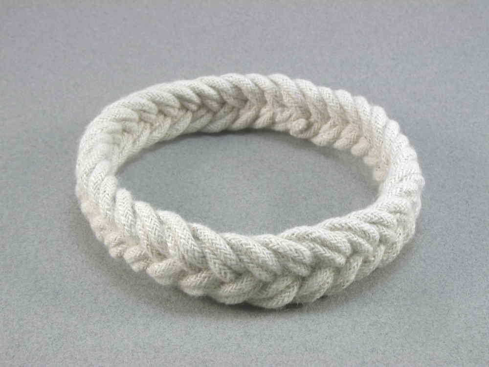 white herringbone turks head knot sailor rope bracelet