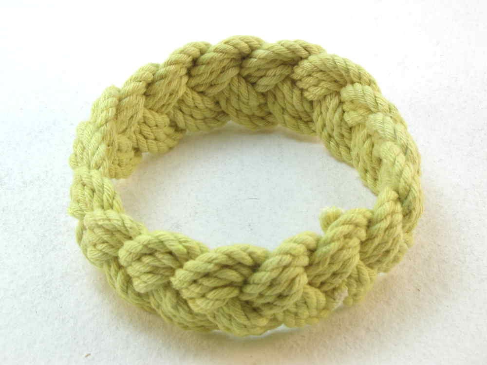 pale lemon yellow cotton turks head knot rope bracelet medium 2099
