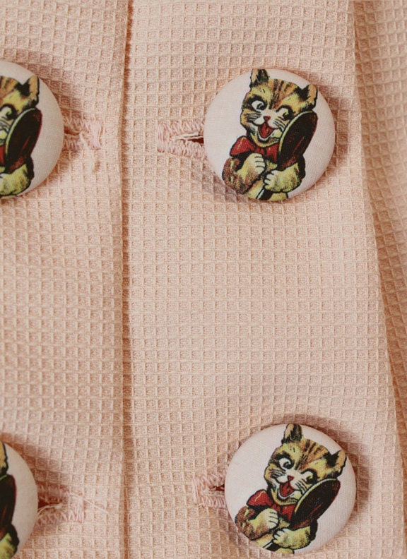 Sale - Here Kitty Kitty - High Waisted Shorts - Peach Size 2 - Ready To Ship