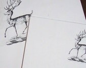 Men's Personalized Notepads for Him or Her Deer, Stag , Elk Monogrammed Dad, Husband Gift Stationery Note Pad Woodland Forest Set 2