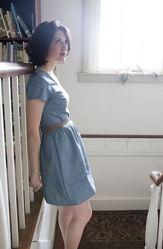 1950's Vintage Inspired Dress- Fitted short sleeve knee length dress
