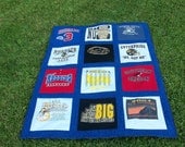 Football Softball or Basketball Custom Sports Tshirt Memory Quilt with Your Own Tee Shirts