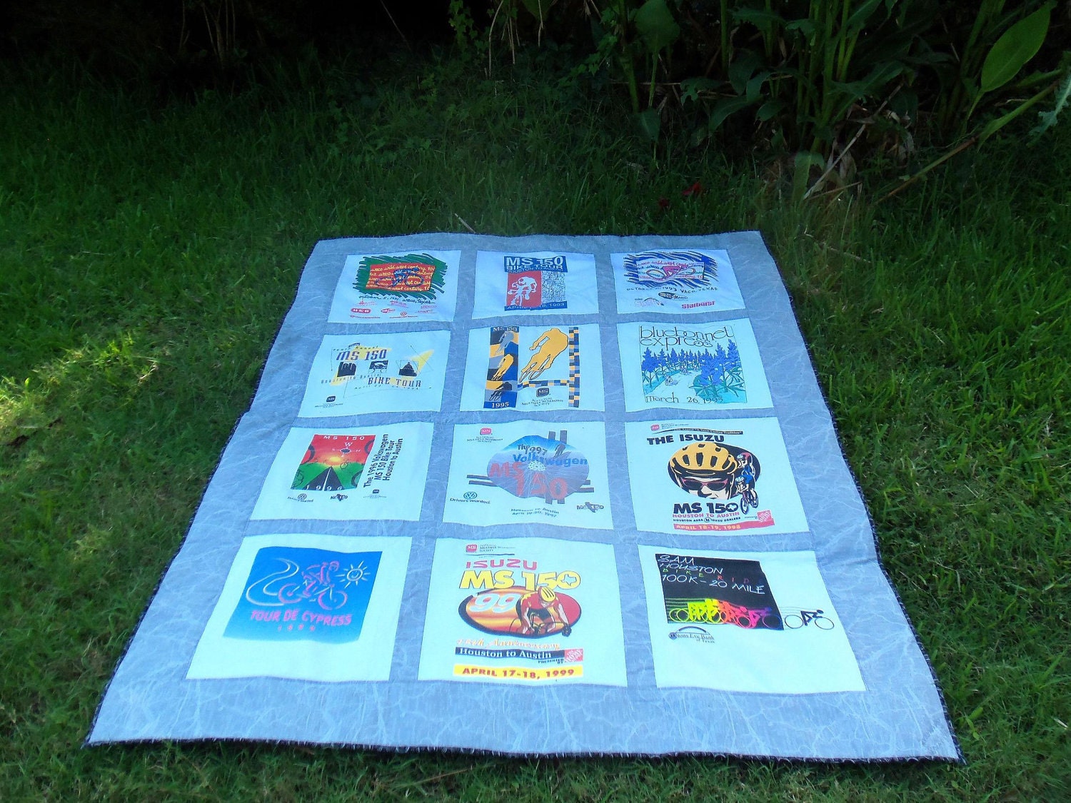 Remember Bicycle Marathons Order a Custom Made Tee Shirt Quilt from 12 of your Own tshirts