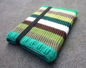 Laptop sleeve Macbook sleeve Forest Green and Brown 13 inch