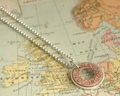 Secret Rendezvous - an industrial keepsake pendant custom handstamped with your choice of coordiates