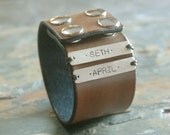 Mama Cuff - Leather Cuff with Custom Sterling Tags