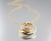 Tri-Color Eternity Necklace