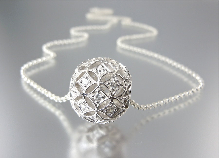 Art Deco Filigree Sparkle Necklace