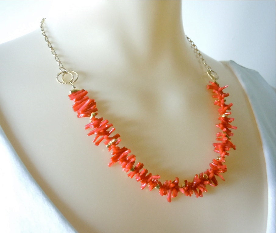 Riviera Red Coral Branch Necklace