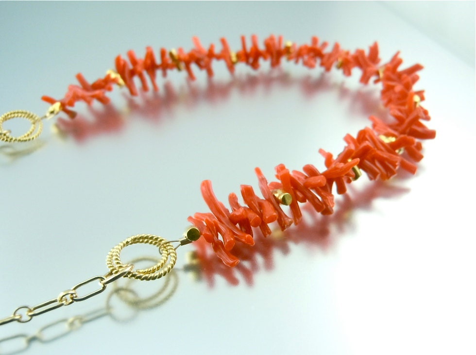 Riviera Red Coral Branch Necklace