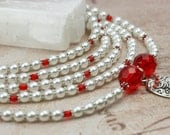 Bloody Countess -  White Pearl Choker - Ready to Ship - Handmade - by VividColors