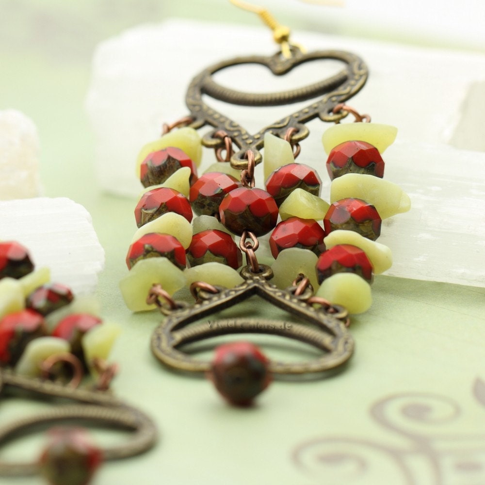 One of a Kind Boho Chic Chandelier Earrings - Ready to Ship - Handmade - by VividColors
