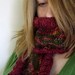 SALE - Veronica's Dark Secret - Handknit Silk Wool Scarf Neck Warmer