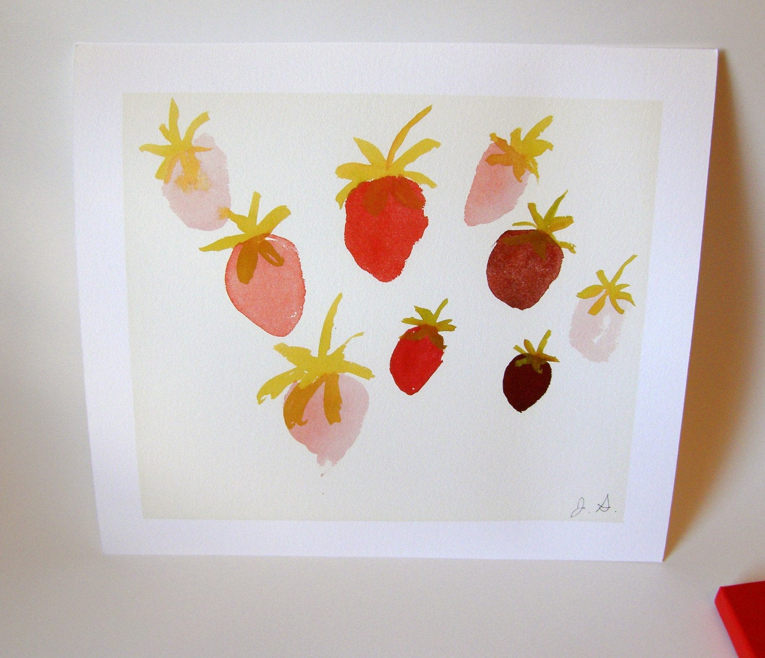 Strawberry Art- Kitchen- Painting