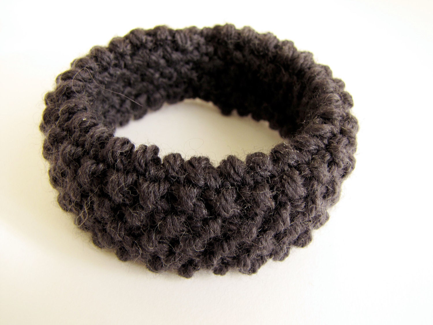 hand knitted bracelet - dark grey