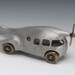Aero Car, Aluminum and Bronze Retro Style with Wheels and Propeller