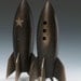 Rocket Coin Bank in Sand Cast Bronze for Your Table or Desk