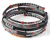Wrap Bracelet with African Bark Cloth Patterns