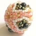 REDUCED PRICE Four of Spades Beaded Bead -- Peaches and Cream