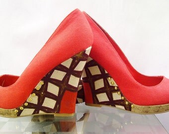 Red Canvas Wedge
