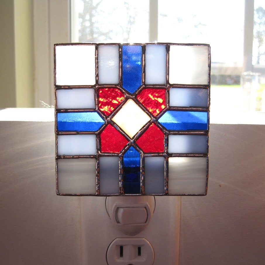 Patriotic Stained Glass Night Light by hobbymakers on Etsy