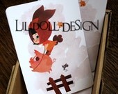 SAUTE COCHON POSTCARD by Lilidoll